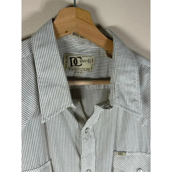 Vintage Pearl Snap Long Sleeve Button Down Brown Stripe Western Cowboy  18-35 - Picture 2 of 9
